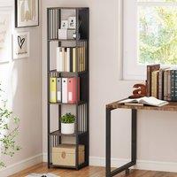 HOMCOM 5-Tier Bookshelf, Freestanding Display Storage Unit, Grey
