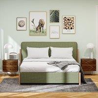 HOMCOM Bedside Tables Set of 2, Modern Side Table Set with 2 Drawers, Brown