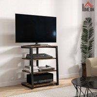 HOMCOM HiFi Rack Stand w/ 4-Tier Record Player Stand, Rustic Brown