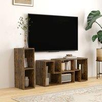 HOMCOM Free Combination TV Stand with Storage Shelves in Brown
