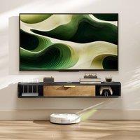 HOMCOM 120 cm Floating TV Unit with Storage Entertainment Media Console Grey in Dark Grey | Size: Small