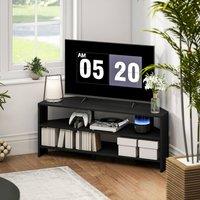 HOMCOM Corner TV Stand for TVs up to 47 Inches, TV Unit with Open Shelves in Black