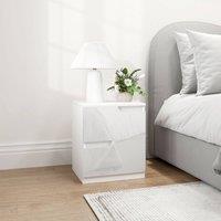 HOMCOM Modern Bedside Table with 2 Drawers for Bedroom, Living Room, White