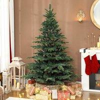HOMCOM 6ft Christmas Tree, Hinged Xmas Tree with Realistic Branches in Green