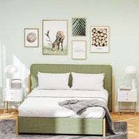 HOMCOM Bedside Tables Set of 2 with 2 Drawers for Bedroom in White