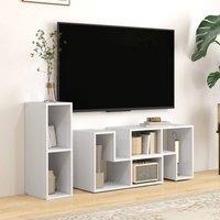 HOMCOM Free Combination TV Stand with Storage Shelves in White