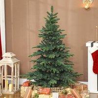 HOMCOM 5ft Christmas Tree, Hinged Xmas Tree with Realistic Branches in Green