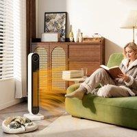 HOMCOM 2000W Ceramic Electric Heater, Space Heater with Fan, Timer, Remote in White