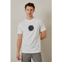 Mens White Eclipse Print T-Shirt - L