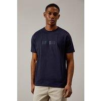 Mens Navy Soundwave Print T-Shirt - L