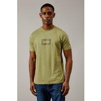Mens Khaki Frame Print T-Shirt - M