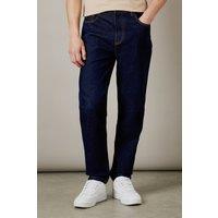Mens Rinse Wash Stretch Tapered Fit Jeans - Dark Blue - 38R