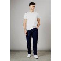 Mens Rinse Wash Stretch Straight Fit Jeans - Dark Blue - 36R