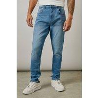 Mens Light Wash Stretch Slim Fit Jeans - Light Blue - 32S