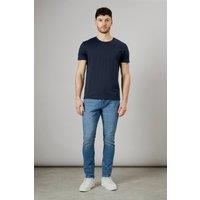 Mens Stone Wash Stretch Slim Fit Jeans - Light Blue - 36S