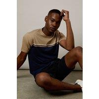 Mens Navy Colourblock T-Shirt - M
