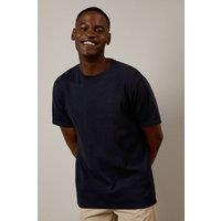 Mens Navy Diamond Textured T-Shirt - M