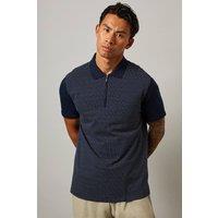 Mens Navy Dot Jacquard Polo Shirt - Xxl