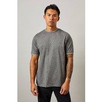 Mens Grey Marl Tipped T-Shirt - Xl