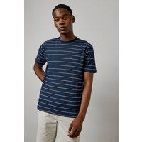 Mens Blue Jaspe Stripe T-Shirt - S