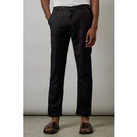 Mens Black Linen Blend Trousers - Xxl