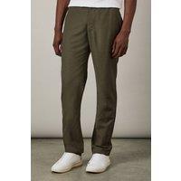 Mens Khaki Linen Blend Trousers - Xxl