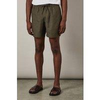 Mens Khaki Linen Blend Shorts - S