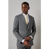 Mens Mid Grey Twill Slim Fit Suit Jacket - 38S