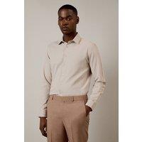 Mens Natural Herringbone Slim Fit Shirt - 14.5 In