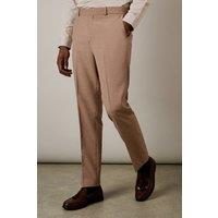 Mens Dusty Rose Textured Slim Fit Suit Trousers - Pink - 30S