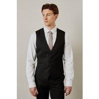 Mens Black Pinstripe Waistcoat - L