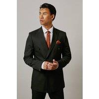 Mens Black Pinstripe Double Breasted Jacket - 38R