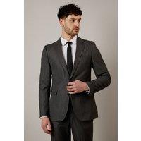 Mens Grey Herringbone Slim Fit Suit Jacket - 38S