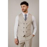 Mens Pale Grey Textured Waistcoat - Light Grey - Xl