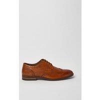 Mens Tan Leather Smart Brogue Shoes - 7