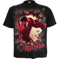 Marvel Men Red Hulk T-Shirt in Black | Size: X-Large