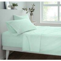 Smart Living Polycotton Bed Linen Luxury Fitted Bedsheet or Pillowcase Non Iron in Duck Egg Blue | Size: Double Fitted