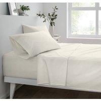 Smart Living Polycotton Bed Linen Luxury Fitted Bedsheet or Pillowcase Non Iron in Ivory | Size: Double Fitted