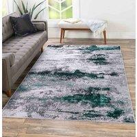 Smart Living Modern Emperor Thick Area Rug for Bedroom, Living Room, Hallway Runner in Aqua | Size: 60cm x 220cm