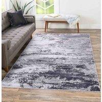 Smart Living Modern Emperor Thick Area Rug for Bedroom, Living Room, Hallway Runner in Silver | Size: 60cm x 220cm