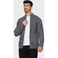 Threadbare Men 'Gallagher' Zip Through Cardigan in Charcoal | Size: 2X-large