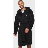 Threadbare Men 'Revel' Hooded Dressing Gown in Black | Size: Large/X-Large