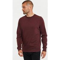Threadbare Men Cotton Blend 'Satsuma' Crew Neck Sweatshirt in Burgundy | Size: Medium