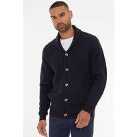 Threadbare Men 'Lindow' Shawl Collar Knitted Cardigan in Navy | Size: Medium