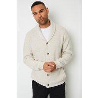 Threadbare Men 'Needham' Shawl Collar Cardigan in Natural | Size: Small