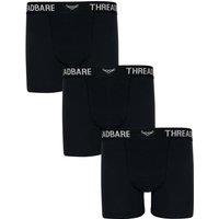 Threadbare Men 3-Pack 'Ernest' Hipster Fit Boxer Shorts in Black | Size: Medium