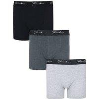 Threadbare Men 3-Pack 'Lance' Hipster Fit Boxer Shorts in Grey | Size: X-Large