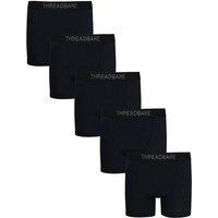 Threadbare Men 5-Pack 'Bode' Hipster Fit Boxer Shorts in Black | Size: X-Large