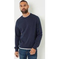 Threadbare Men Mock T-Shirt Crew Neck Sweatshirt in Navy | Size: 2X-large