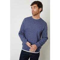 Threadbare Men Mock T-Shirt Crew Neck Sweatshirt in Blue | Size: 2X-large
